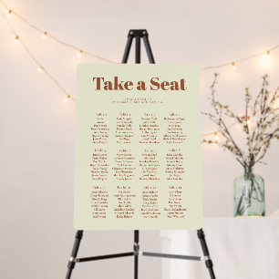 70s Retro Inspired Wedding seating charts Foam Board