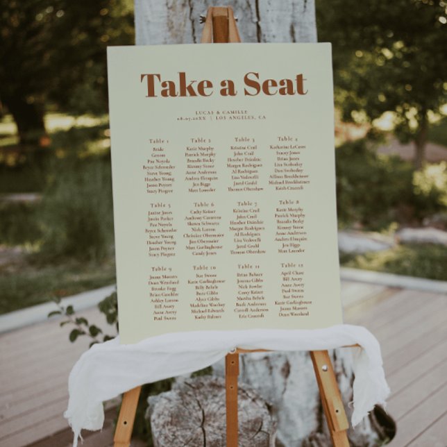 70s Retro Inspired Wedding seating charts  Foam Board (Creator Uploaded)
