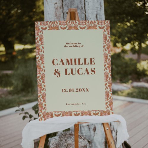 70s Retro Inspired Wedding Welcome Sign