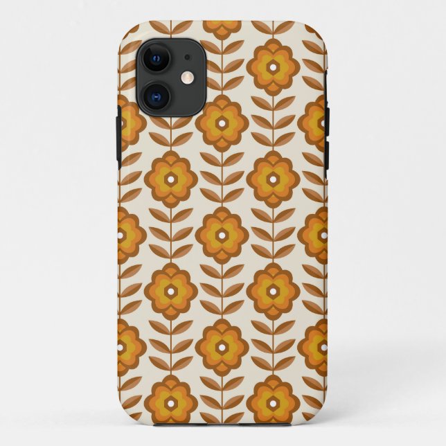 70s Retro Mid-Century Floral Pattern Case-Mate iPhone Case (Back)
