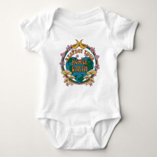 70's Retro Mother Earth Graphic Baby Bodysuit