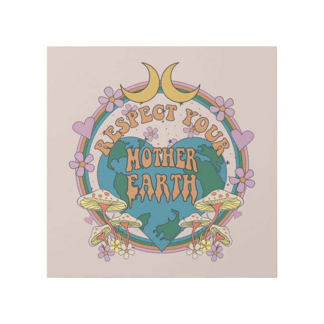 70's Retro Mother Earth Graphic Gallery Wrap (Front)