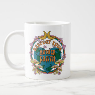 70's Retro Mother Earth Graphic Giant Coffee Mug