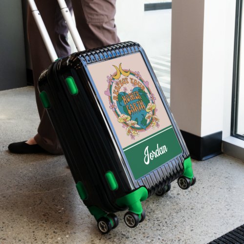 70s Retro Mother Earth Graphic  Personalize Luggage