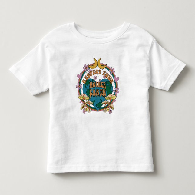 70's Retro Mother Earth Graphic Toddler T-shirt (Front)