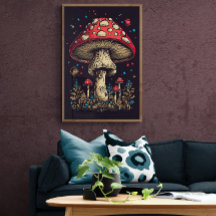 70s Retro Mushroom AI Art | Psychedelic Vintage