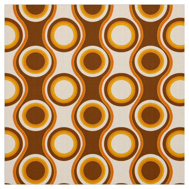 70s Retro Pattern Fabric | Zazzle