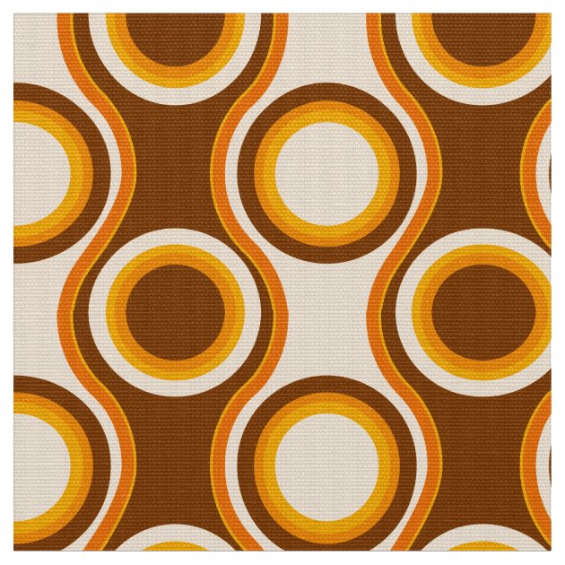 70s Retro Pattern Fabric | Zazzle