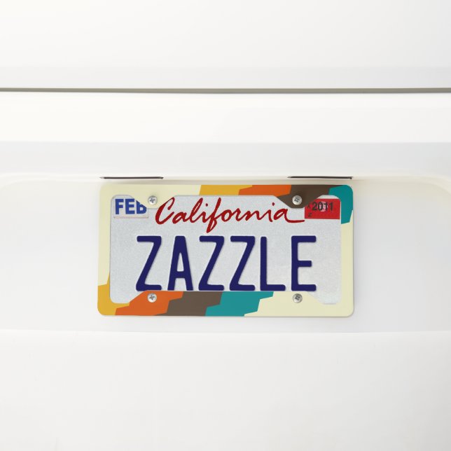 70s Retro pattern License Plate Frame (On Car)