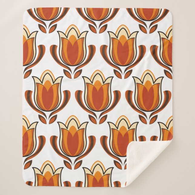 70's retro pattern material illustration70s,1970,p sherpa blanket (Front)