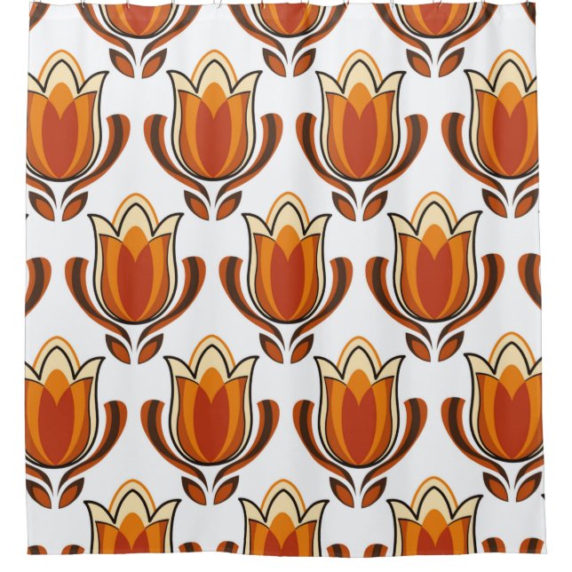 70s retro pattern material illustration70s,1970,p shower curtain (Front)
