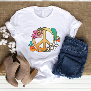 70's Retro Peace Sign Woman's Basic T-shirt