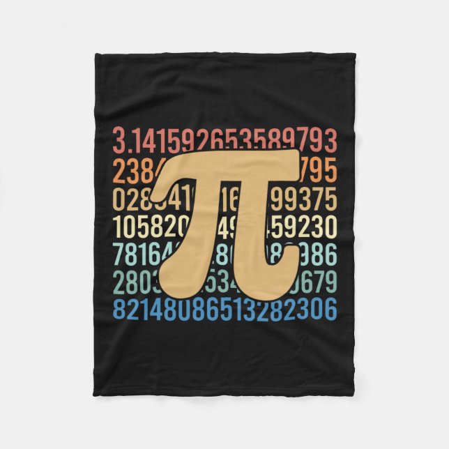 70s Retro Pi Day Math Equation Numbers Teacher Stu Fleece Blanket (Front)