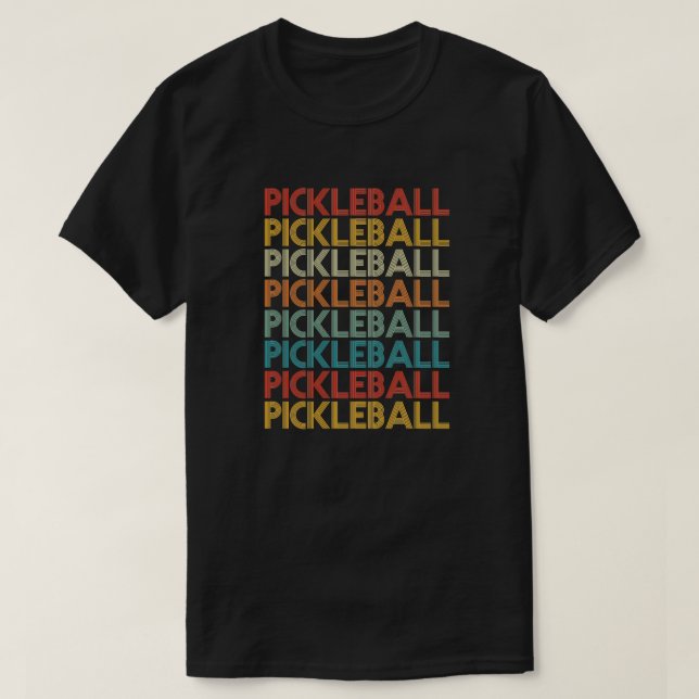 70s Retro Pickleball Paddleball Sports Mom Dad T-Shirt (Design Front)