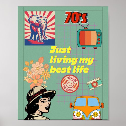 70s Retro Poster Groovy Vibes for Your Space Pos Poster