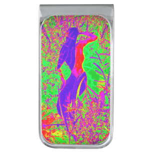 70's retro purple hippie silver finish money clip