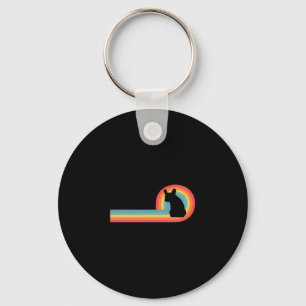 - 70s Retro Rainbow Dog Pet Owner Cute Keychain