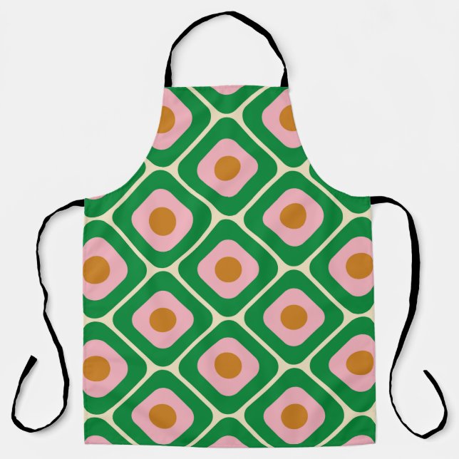 70's Retro Seamless Pattern. 60s and 70s Aesthetic Apron (Front)