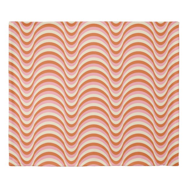70's Retro Seamless Pattern. 60s and 70s Aesthetic Duvet Cover (Front)