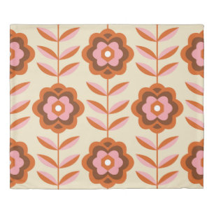 70's Retro Seamless Pattern. 60s and 70s Aesthetic Duvet Cover