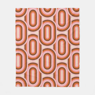 70's Retro Seamless Pattern. 60s and 70s Aesthetic Fleece Blanket
