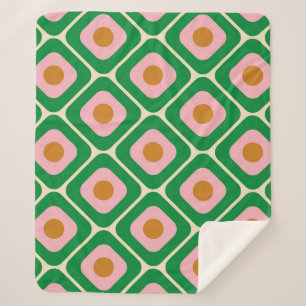 70's Retro Seamless Pattern. 60s and 70s Aesthetic Sherpa Blanket