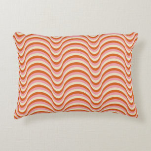 70's Retro Seamless Pattern. 60s and 70s Esthetic Accent Pillow