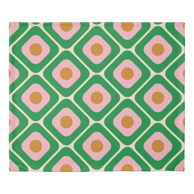 70's Retro Seamless Pattern. 60s and 70s Esthetic Duvet Cover (Front)