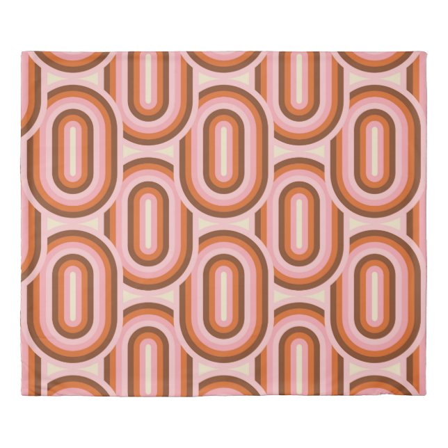 70's Retro Seamless Pattern. 60s and 70s Esthetic Duvet Cover (Front)