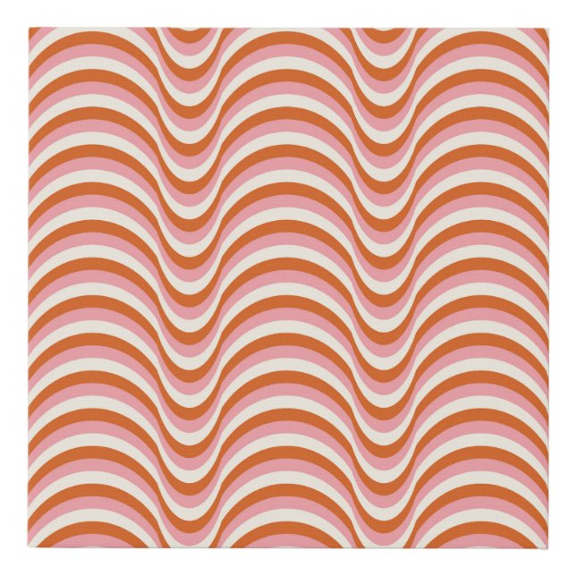 70's Retro Seamless Pattern. 60s and 70s Esthetic Faux Canvas Print (Front)