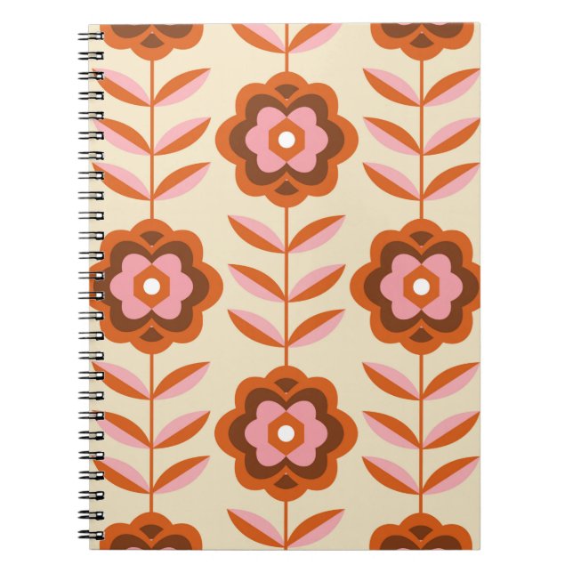 70's Retro Seamless Pattern. 60s and 70s Esthetic Notebook (Front)