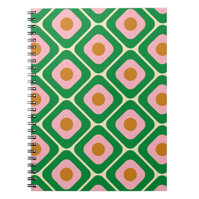 70's Retro Seamless Pattern. 60s and 70s Esthetic Notebook (Front)