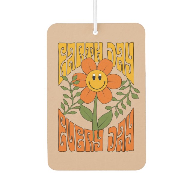70's Retro Smiling Daisy Flower Air Freshener (Front)