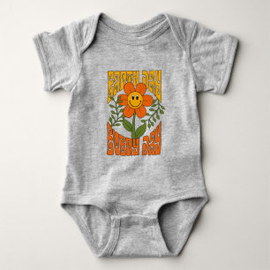 70's Retro Smiling Daisy Flower Baby Bodysuit
