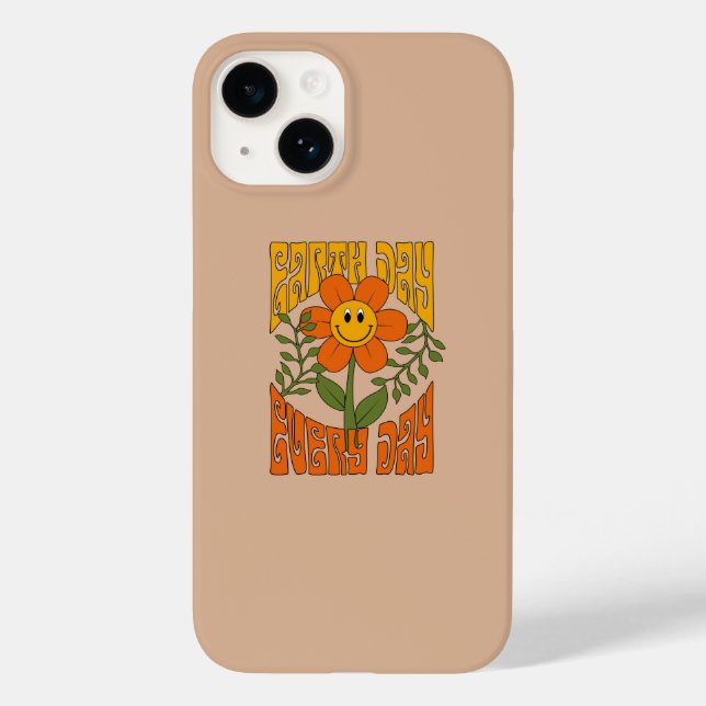 70's Retro Smiling Daisy Flower Case-Mate iPhone Case (Back)