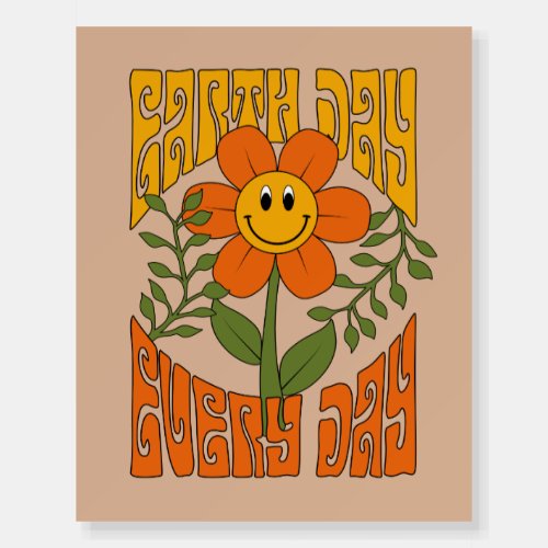 70s Retro Smiling Daisy Flower Foam Board