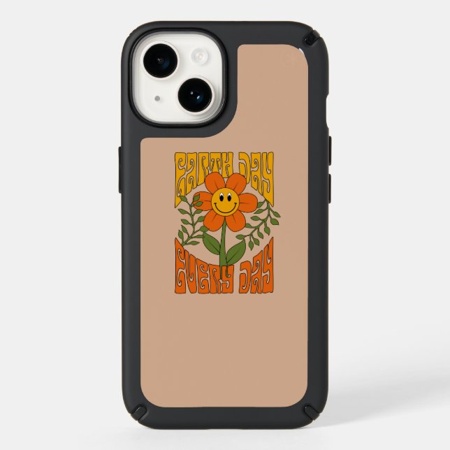 70's Retro Smiling Daisy Flower Speck iPhone Case (Front)