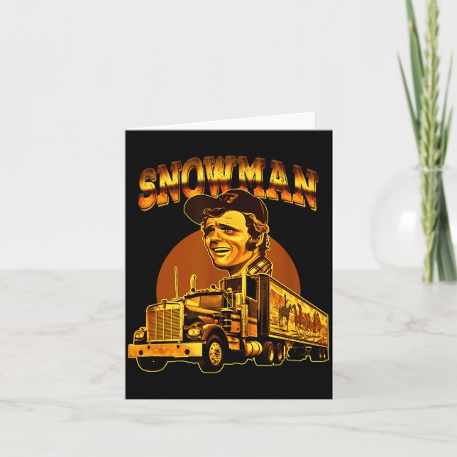 70s Retro Snowman Truck 1970s Vintage Groovy  Card (Front)