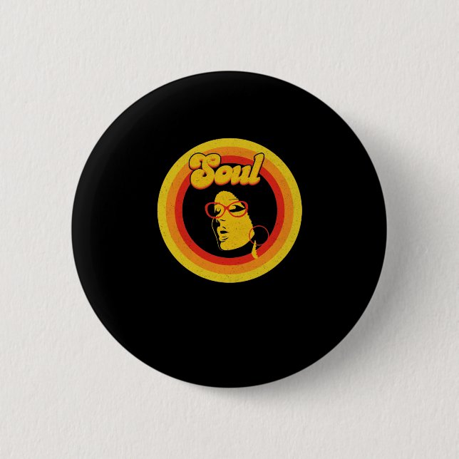 70s Retro Soul Music Gerne Soul Music Button (Front)