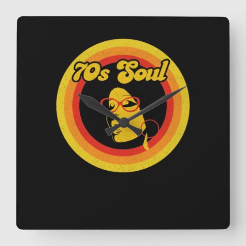 70s Retro Soul Music Gerne Soul Music Square Wall Clock