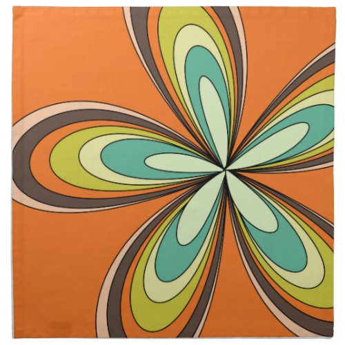 70s retro spring hippie flower power cloth napkin