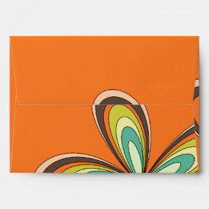 70's retro spring hippie flower power envelope