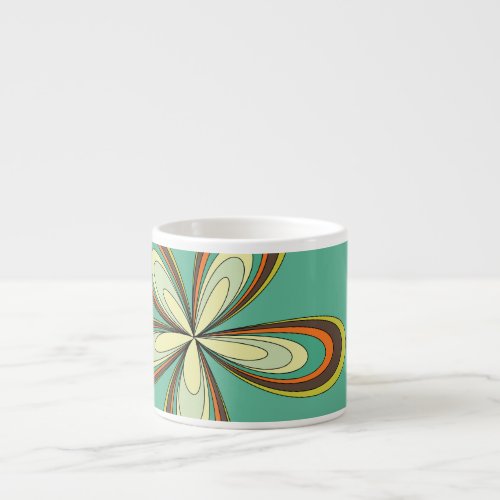 70s retro spring hippie flower power espresso cup