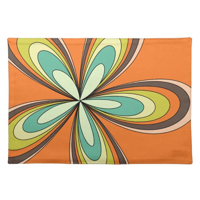 70's retro spring hippie flower power placemat (Front)