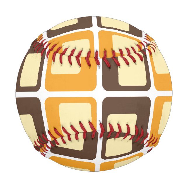 70s Retro Square Shapes Pattern Baseball (Front)