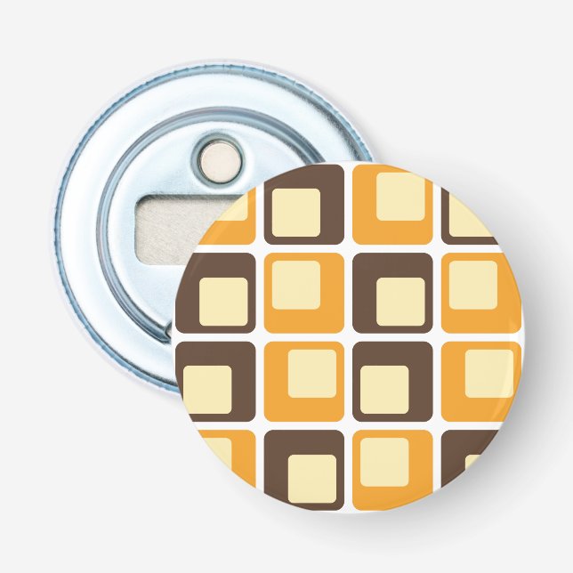 70s Retro Square Shapes Pattern Bottle Opener (Front)