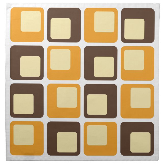 70s Retro Square Shapes Pattern Cloth Napkin (Front)