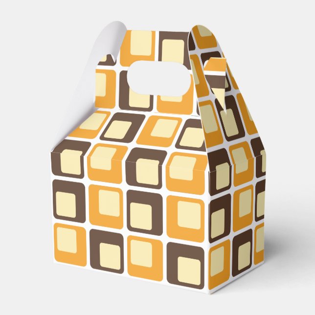 70s Retro Square Shapes Pattern Favor Box (Front Side)