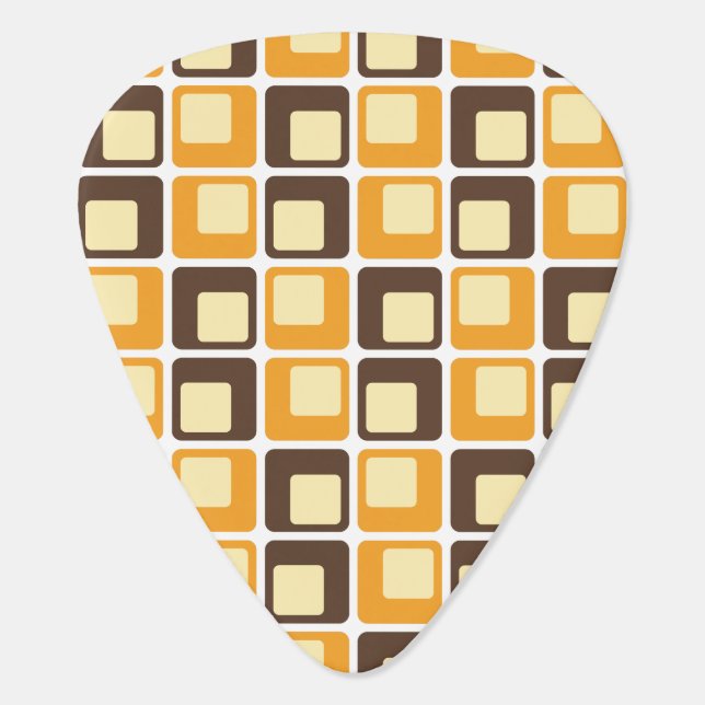 70s Retro Square Shapes Pattern Guitar Pick (Back)