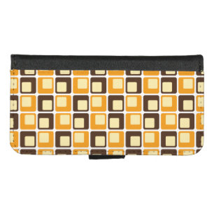 70s Retro Square Shapes Pattern iPhone 8/7 Wallet Case